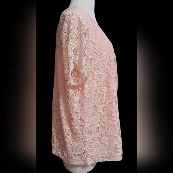 NWT NY Collection size 1X peachy/pink top - Picture 4 of 10